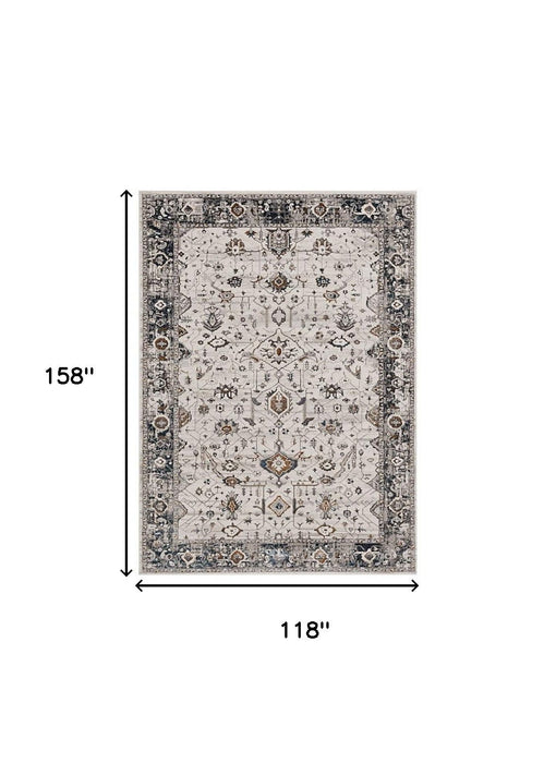 9.8' x 13.2' Area Rug - Gray And Ivory