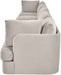 Meridian Furniture Hammond velvet upholstered 5-piece sectional sofa with performance fabric, featuring plush seating and modern design.