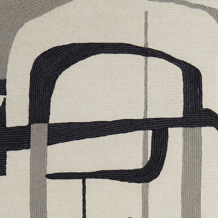 10' x 14' Wool Abstract Hand Tufted Area Rug - Gray And Ivory