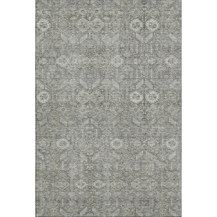 10' X 14' Tribal Washable Area Rug With UV Protection (649870) - Gray / Ivory