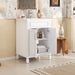 Giga bathroom vanity with top sink and cabinet featuring two soft-closing doors, modern design, and sleek finish.