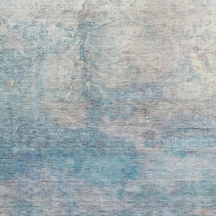 10' X 14' Abstract Washable Area Rug With UV Protection (717785) - Aqua / Beige