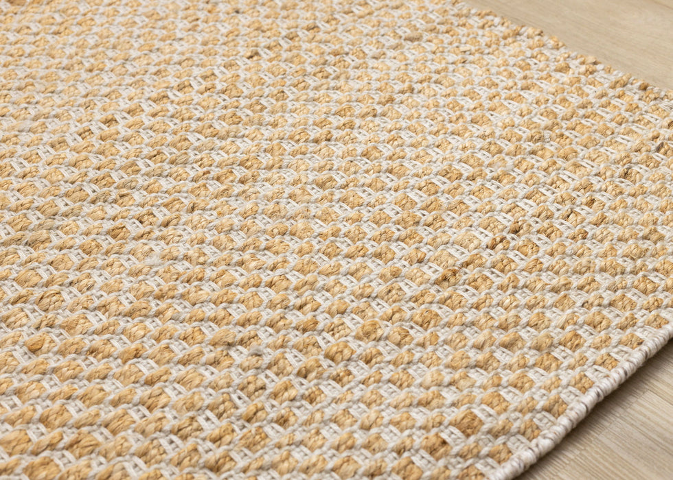 5' X 8' Jute Geometric Hand Woven Area Rug (660023) - Beige / Cream