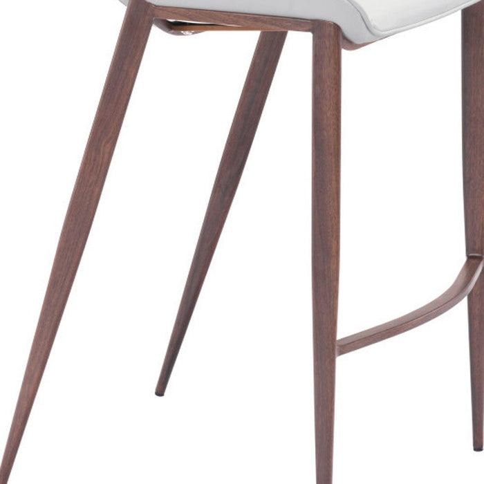 30" Steel Low Back Bar Height Bar Chairs (Set of 2) - White And Brown