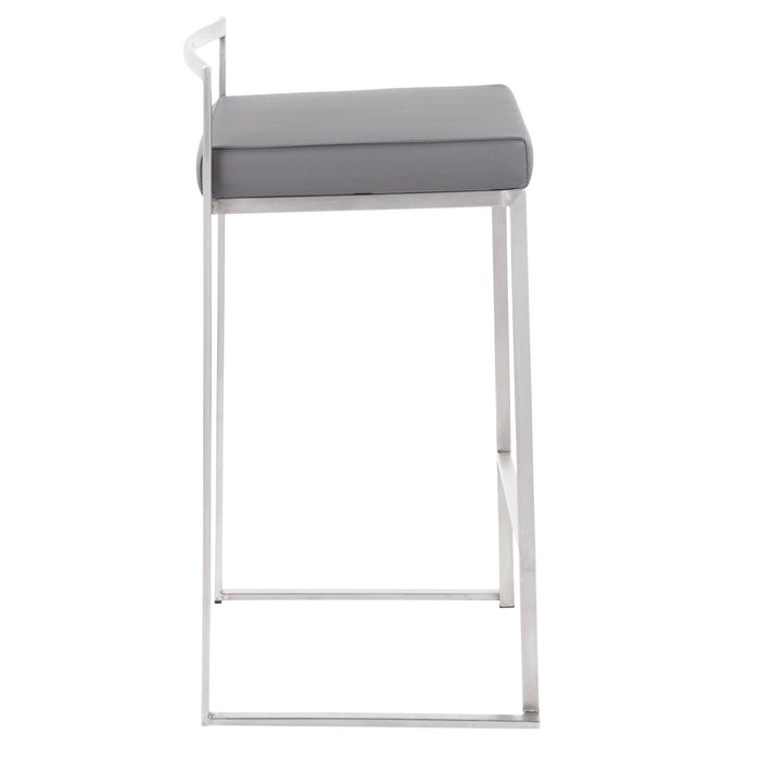 Fuji - 26" Stackable Counter Stool - Brushed Stainless Steel