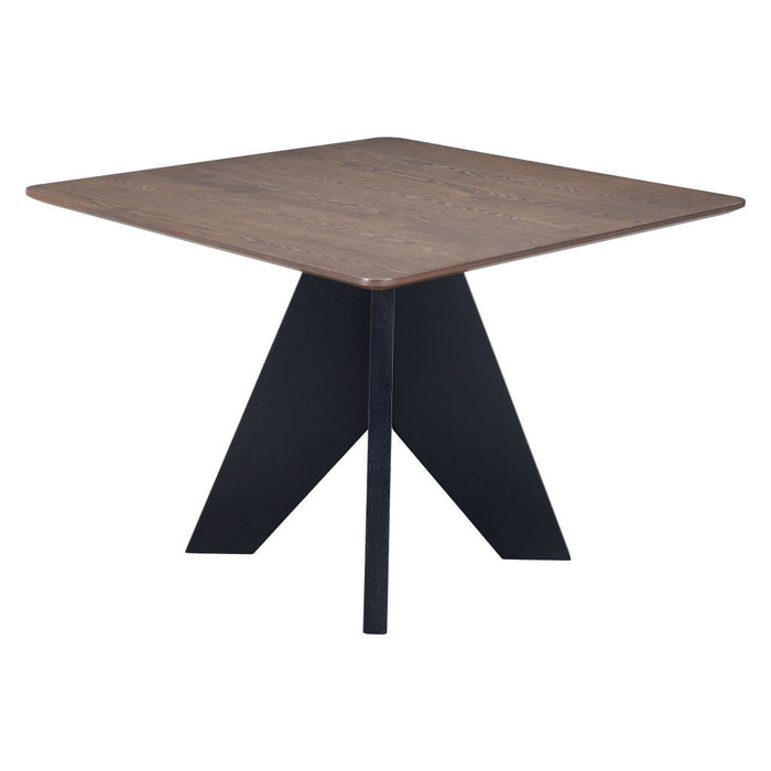 41" Wood And Solid Wood Pedestal Base Square Dining Table - Espresso
