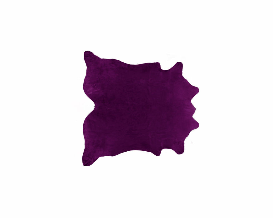 5' x 7' Hand Knotted Area Rug - Purple Cowhide