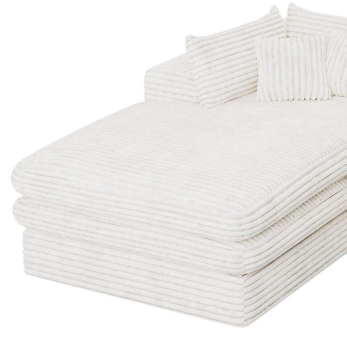 Corduroy Compression Foam Sofa (719551) - White