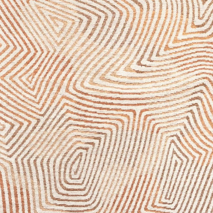 9' X 13' Geometric Washable Area Rug With UV Protection (609926) - Beige / Orange / Brown