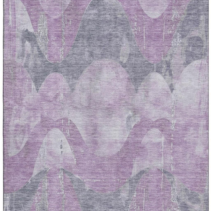 10' X 14' Abstract Washable Area Rug With UV Protection (701359) - Lavender / Gray
