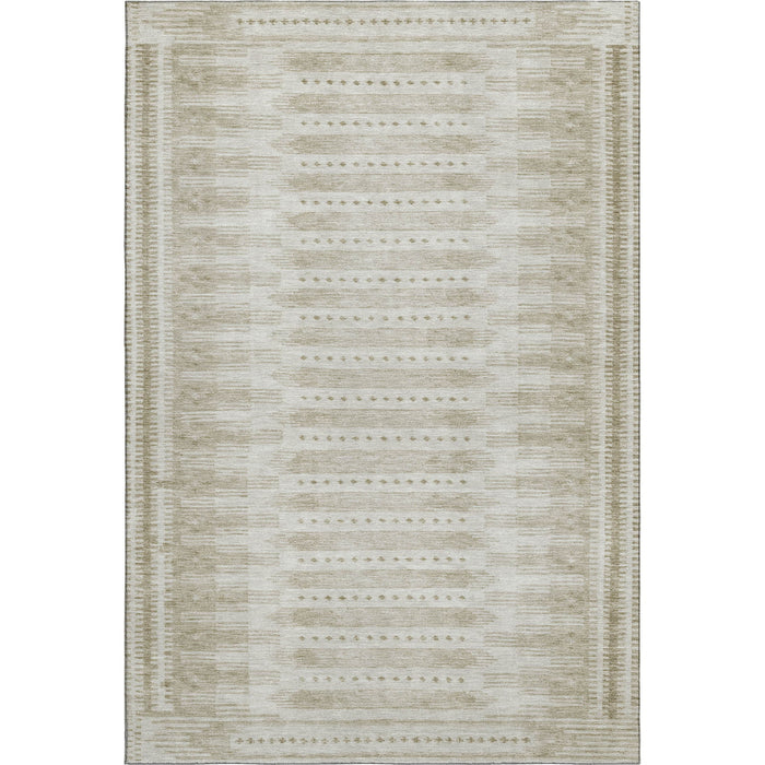 10' X 14' Geometric Washable Area Rug With UV Protection (708031) - Khaki / Beige