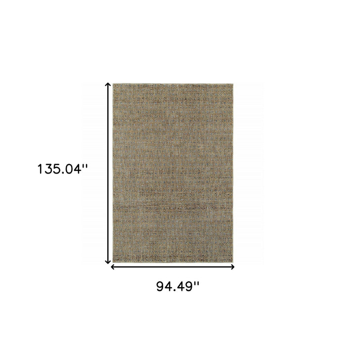 8' x 11' Geometric Power Loom Area Rug - Blue And Silver