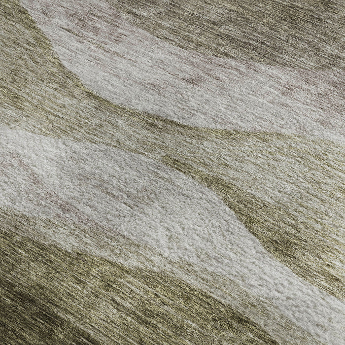 10' X 14' Abstract Washable Area Rug With UV Protection (686348) - Taupe / Beige