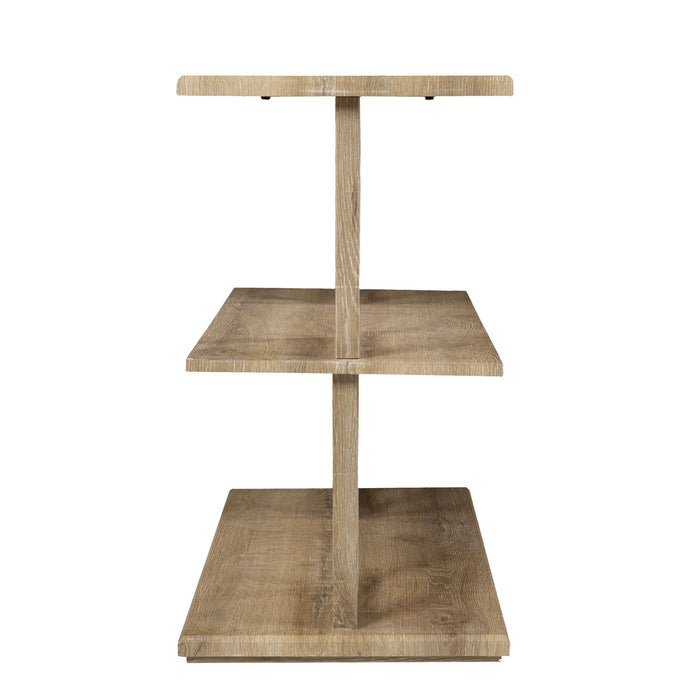 Floor Shelf Console Table With Shelves - Natural