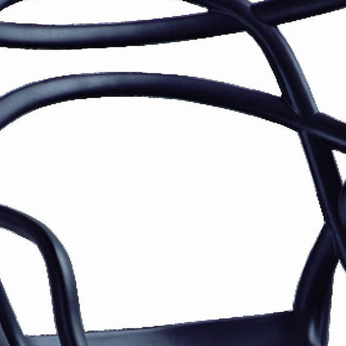 Heavy Duty Plastic Dining Arm Chairs (Set of 4) - Black