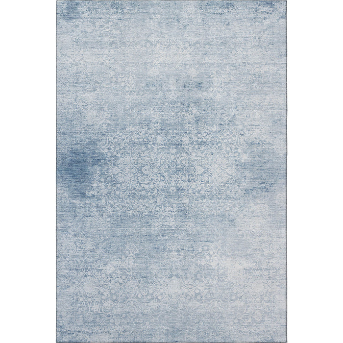 10' X 14' Oriental Washable Area Rug With UV Protection (700619) - Sky Blue / Ivory
