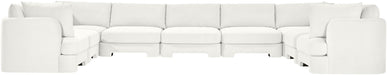 Meridian Furniture Hammond velvet performance fabric upholstered 9-piece sectional sofa with plush cushions and modern design.