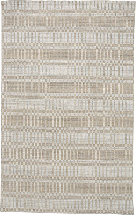 10' x 14' Geometric Hand Woven Area Rug - Tan And Ivory