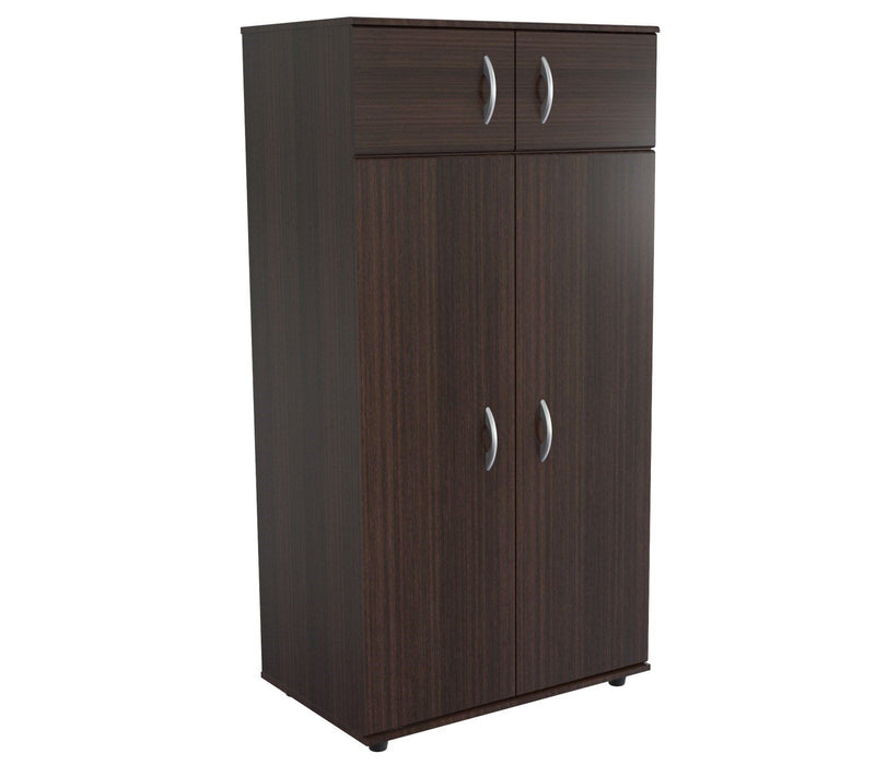 32" Melamine Mirro Combo Dresser - Espresso