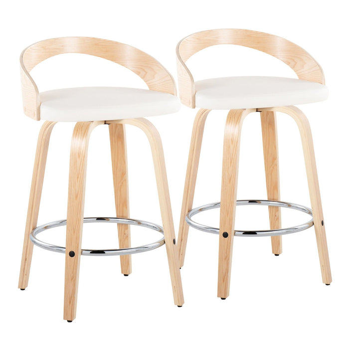 Grotto - 26" Fixed-Height Counter Stool (Set of 2) - Natural Base