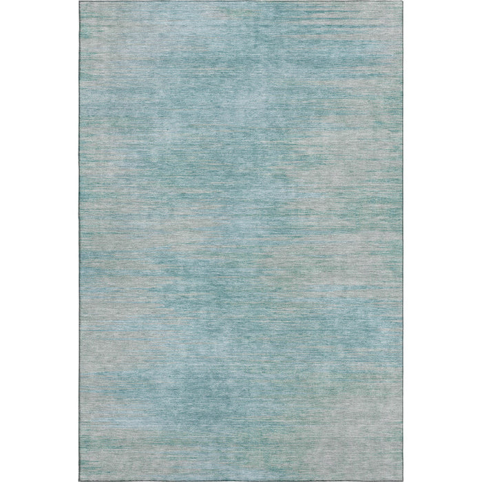 10' X 14' Abstract Washable Area Rug With UV Protection - Aqua And Gray