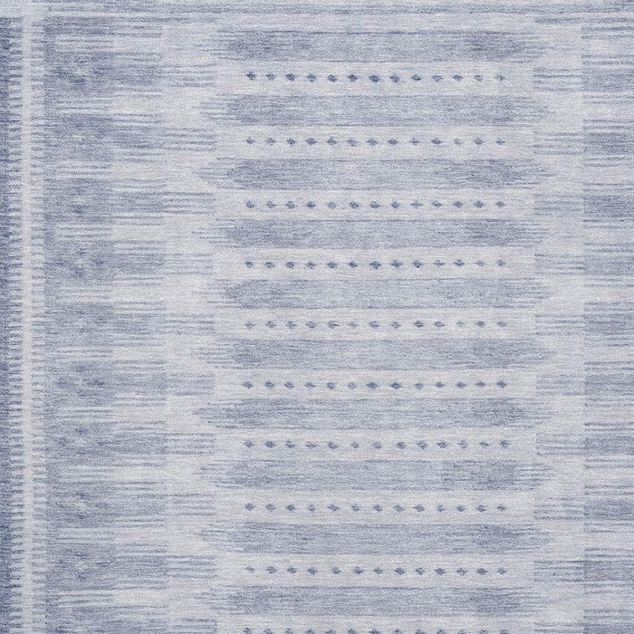 10' X 14' Geometric Washable Area Rug With UV Protection (708013) - Blue / Denim Blue