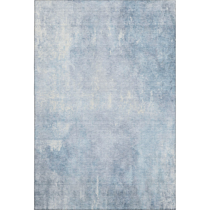 10' X 14' Abstract Washable Area Rug With UV Protection (705809) - Sky Blue / Ivory