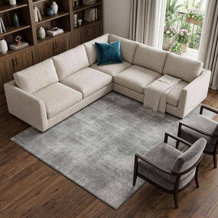10' X 14' Abstract Washable Area Rug With UV Protection (679947) - Gray / Silver