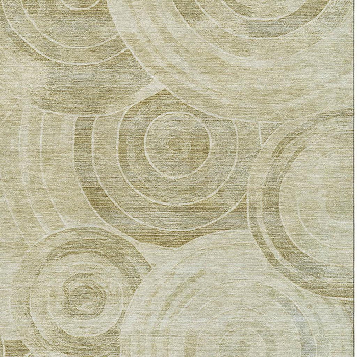 10' X 14' Geometric Washable Area Rug With UV Protection (700107) - Wheat / Beige