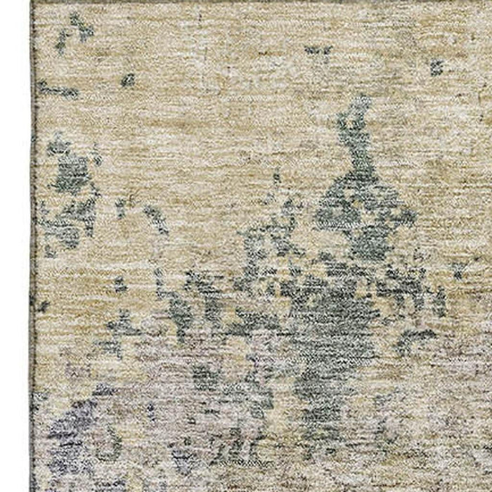 10' X 14' Abstract Washable Area Rug With UV Protection (687955) - Beige / Blue / Gray