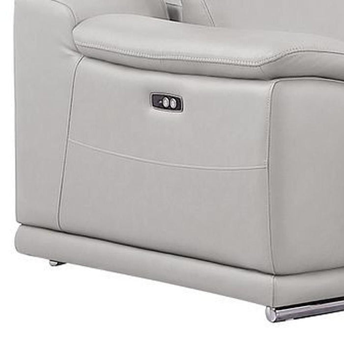 Leather Modular L Shaped Five Piece Corner Sectional - Ash / Gray