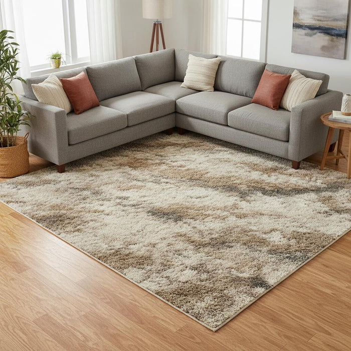 10' X 14' Floral Distressed Area Rug (573760) - Ivory