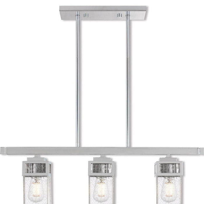 10" Three Light Dimmable Chandelier With Shades - Silver