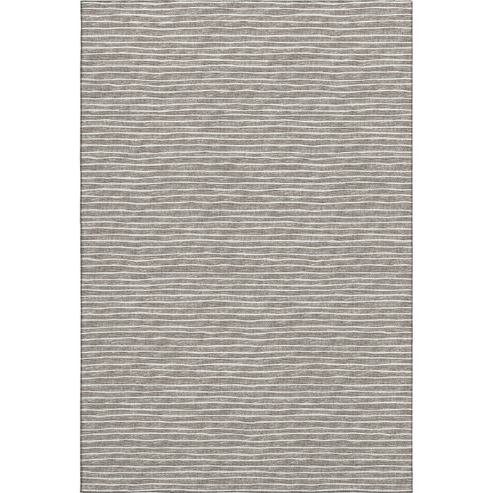 9' X 12' Striped Washable Area Rug With UV Protection (645192) - Taupe / Ivory