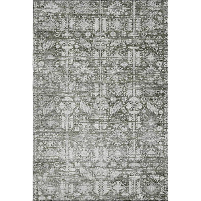 10' X 14' Oriental Washable Area Rug With UV Protection (700865) - Pewter / Silver