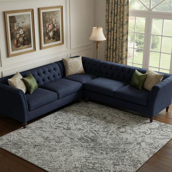 10' X 14' Oriental Washable Area Rug With UV Protection (700601) - Gray / Ivory
