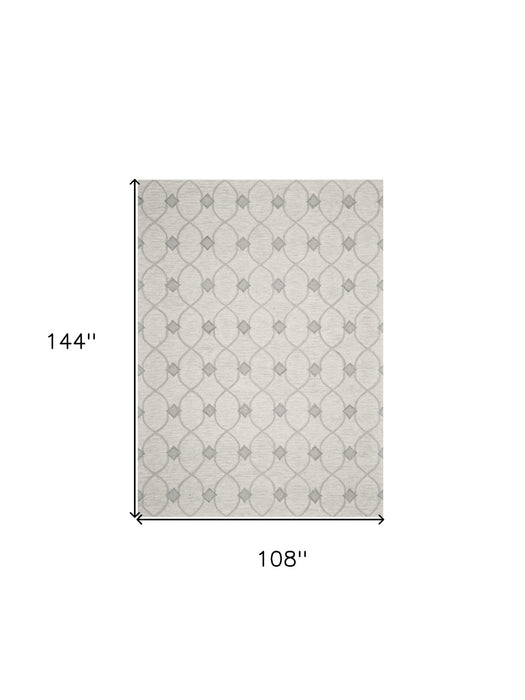 9' x 12' Wool Hand Tufted Area Rug - Ivory