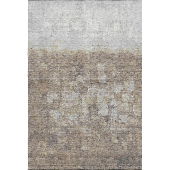 10' X 14' Abstract Washable Area Rug With UV Protection (718490) - Taupe / Ivory