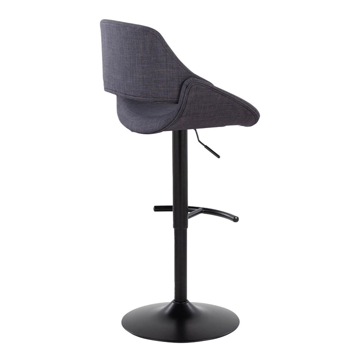 Fabrizzi - Adjustable Barstool With Rounded T Footrest (Set of 2) - Black Metal