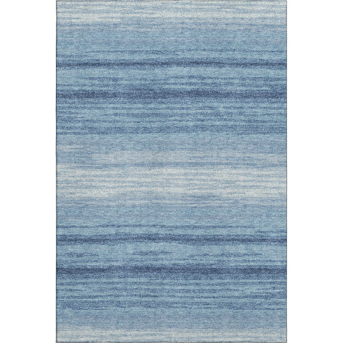 10' X 14' Striped Washable Area Rug With UV Protection (681095) - Blue / Ivory