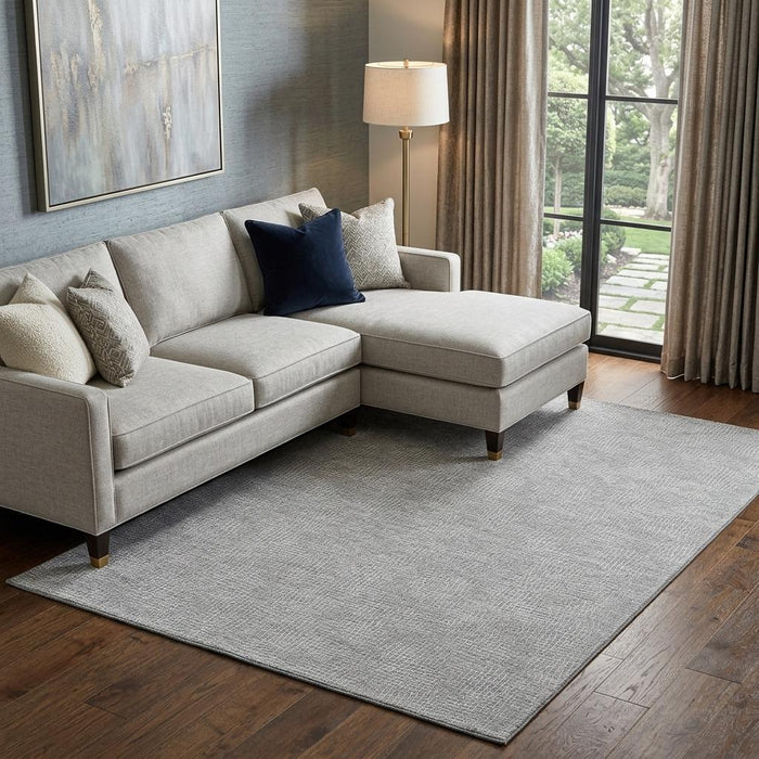 10' X 14' Geometric Washable Area Rug With UV Protection (682865) - Gray / Ivory