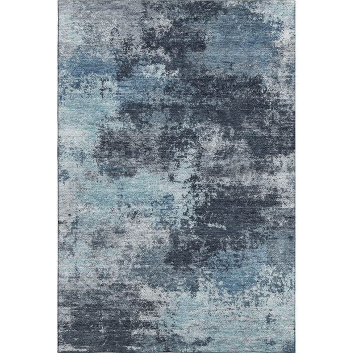 10' X 14' Abstract Washable Area Rug With UV Protection (716893) - Blue / Ivory