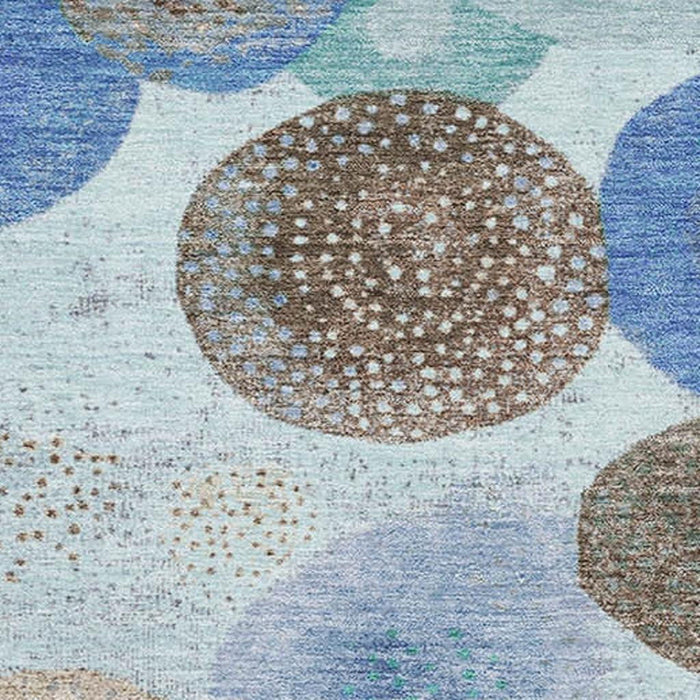10' X 14' Geometric Washable Area Rug With UV Protection (707341) - Teal / Brown / Blue