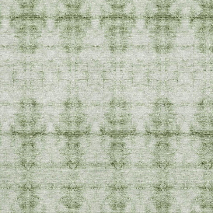 8' X 10' Geometric Washable Area Rug With UV Protection - Sage And Ivory