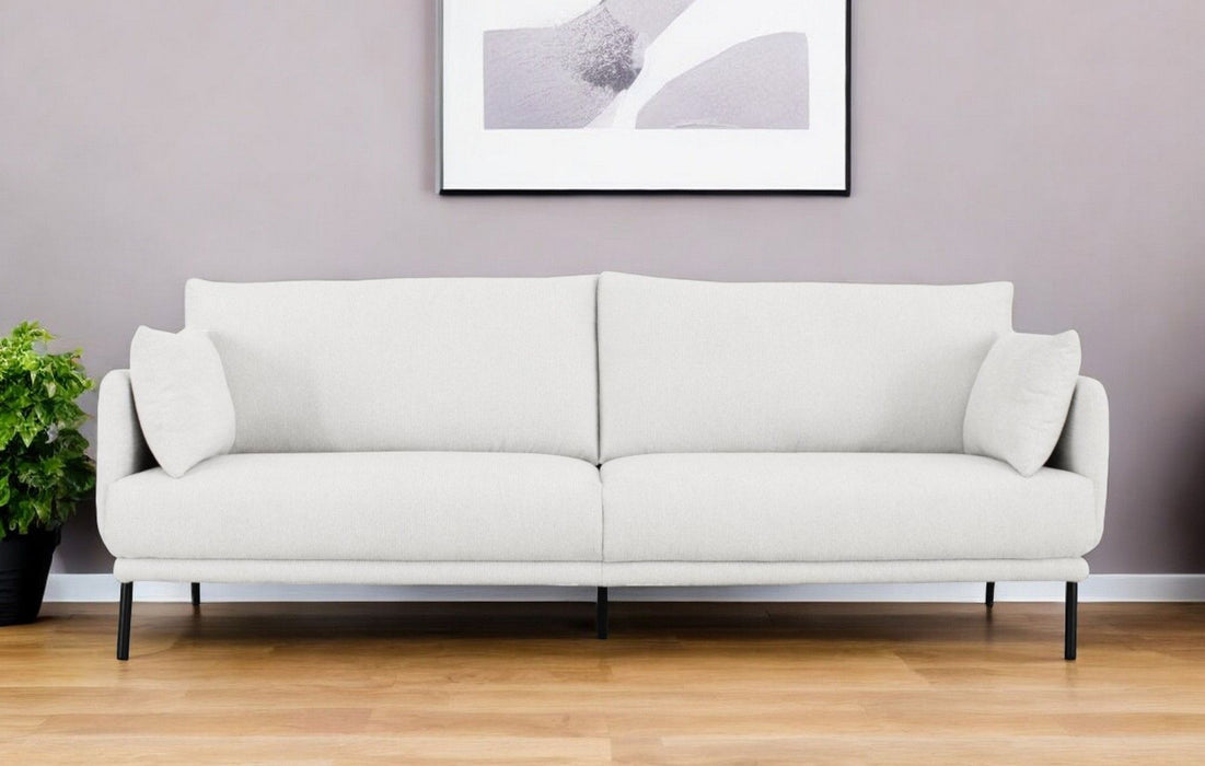 Modern Fabric Sofa - White / Black