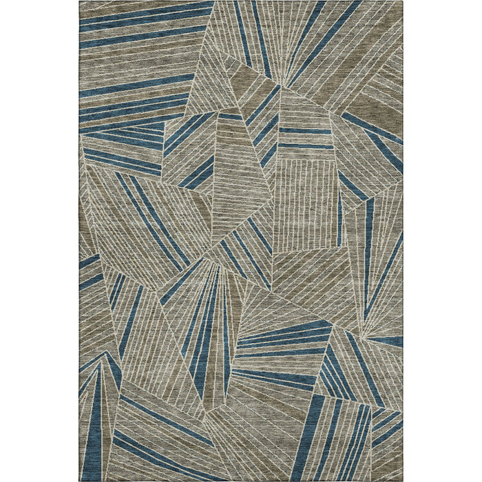 10' X 14' Geometric Washable Area Rug With UV Protection (672791) - Taupe / Beige