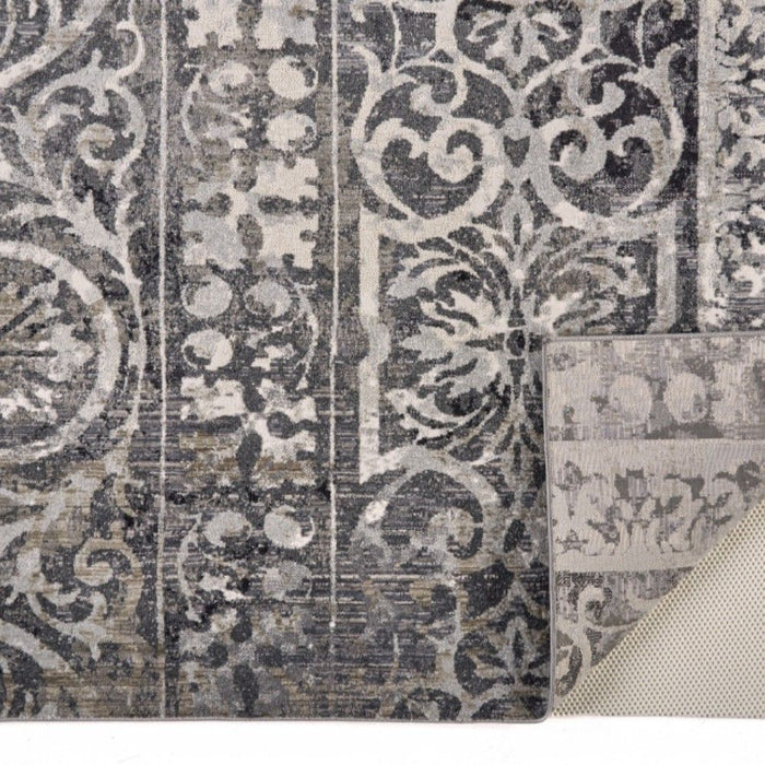 7' x 10' Abstract Stain Resistant Area Rug - Gray Ivory And Taupe