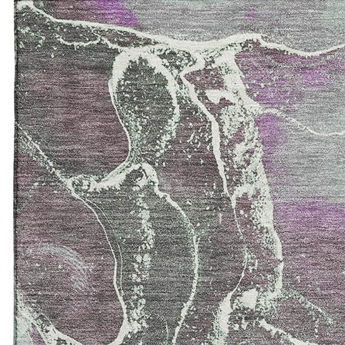 10' X 14' Abstract Washable Area Rug With UV Protection (701219) - Purple / Blue / Green