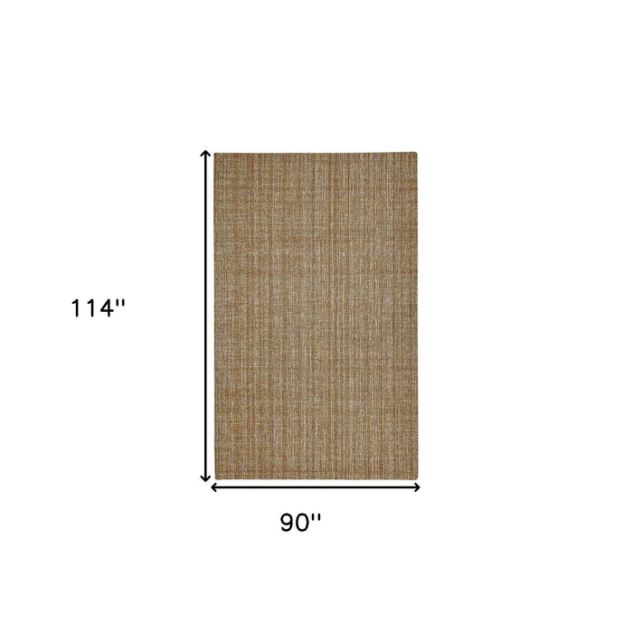 8' X 10' Wool Striped Hand Tufted Area Rug - Ivory And Rust
