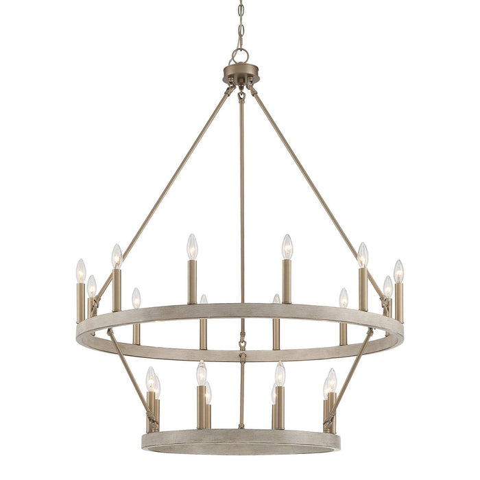 48'' Candle Style Multi Light Metal Dimmable Chandelier - Brass